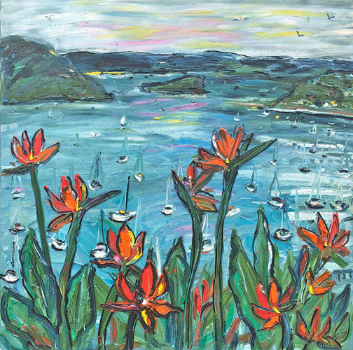 Stralitzias over Pittwater 120cm x 120cm